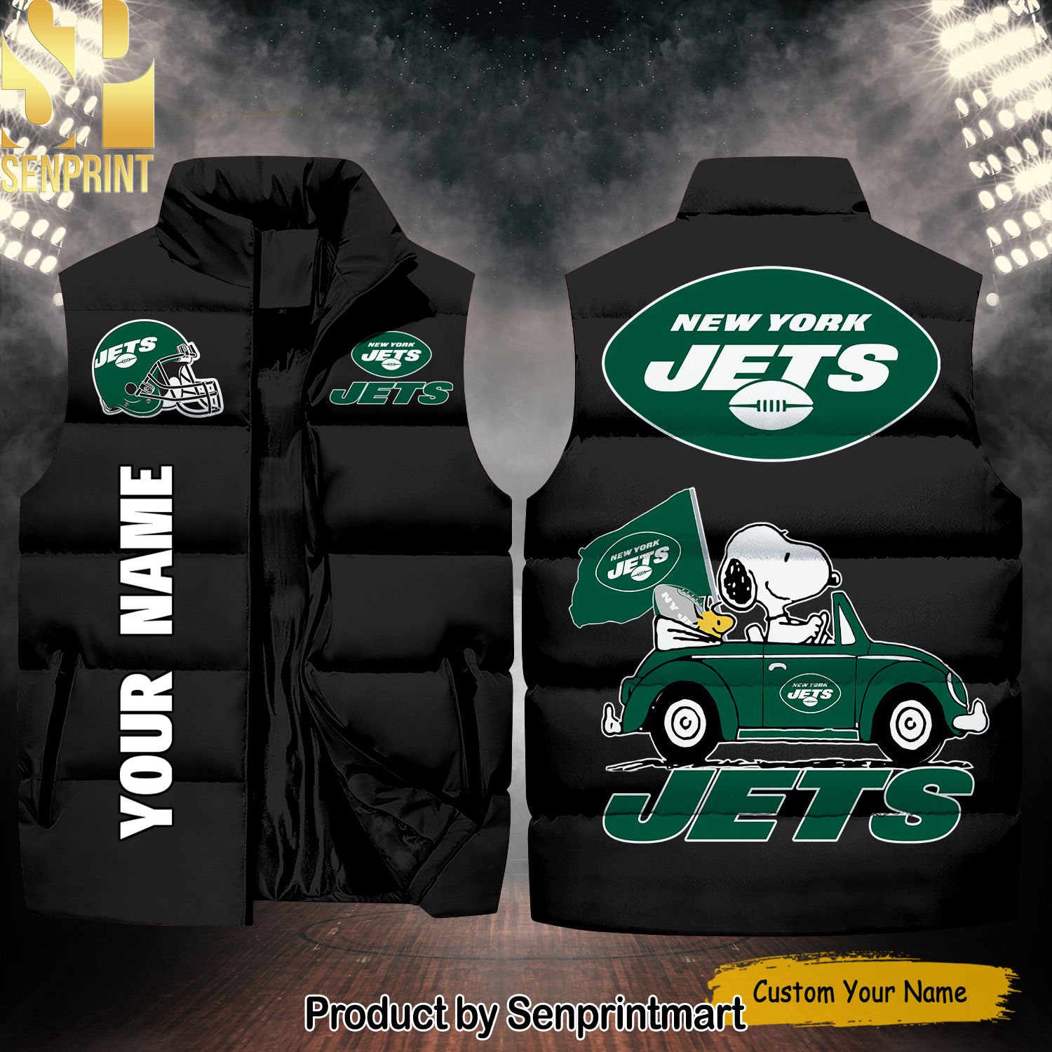 National Football League New York Jets Peanuts Snoopy New Outfit Sleeveless Jacket