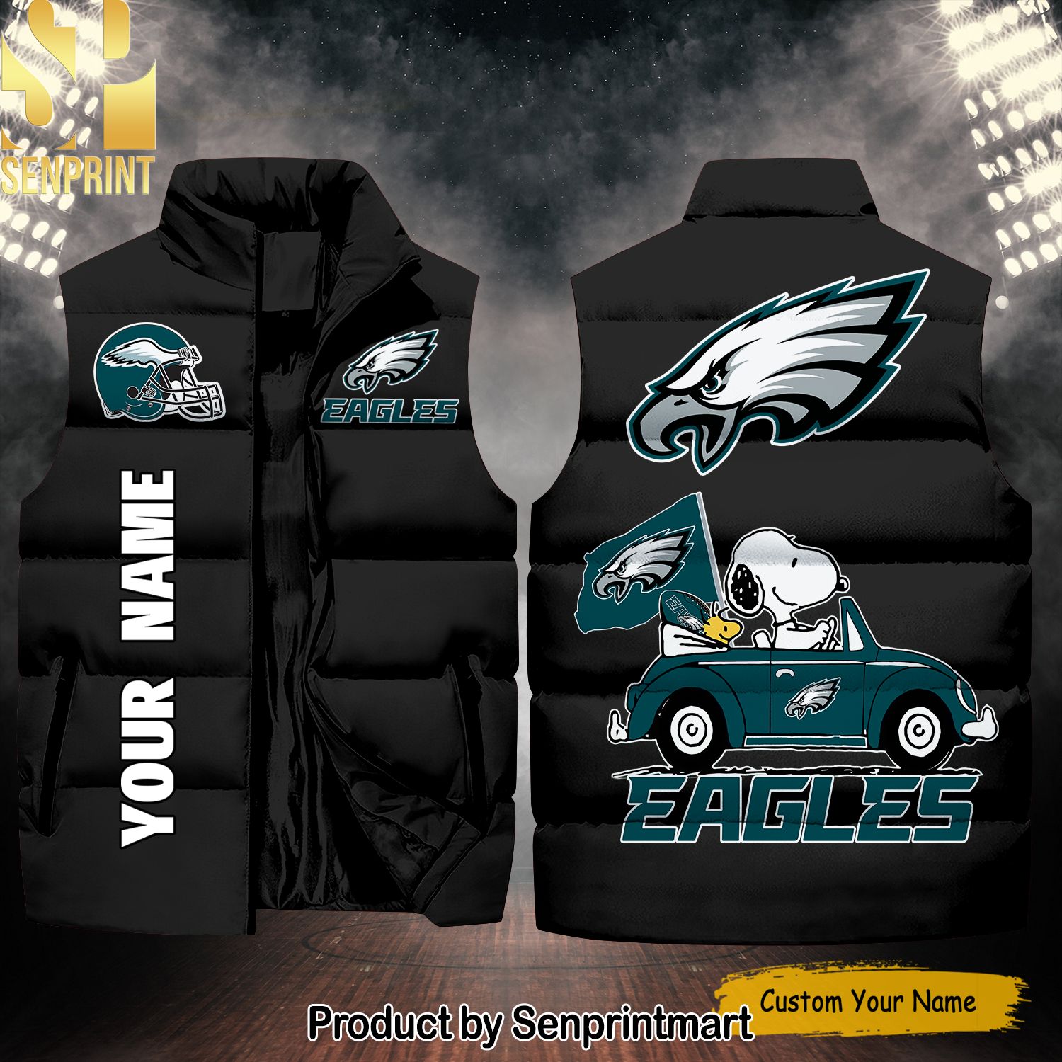 National Football League Philadelphia Eagles Peanuts Snoopy New Fashion Sleeveless Jacket