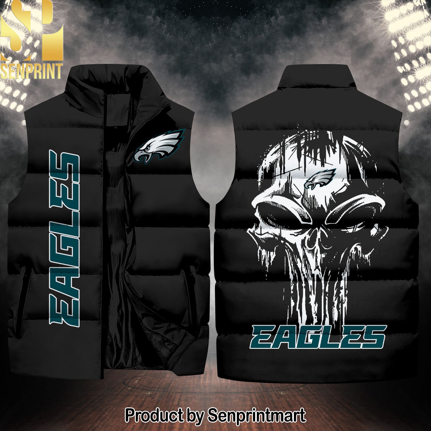 National Football League Philadelphia Eagles Skull For Fans Sleeveless Jacket