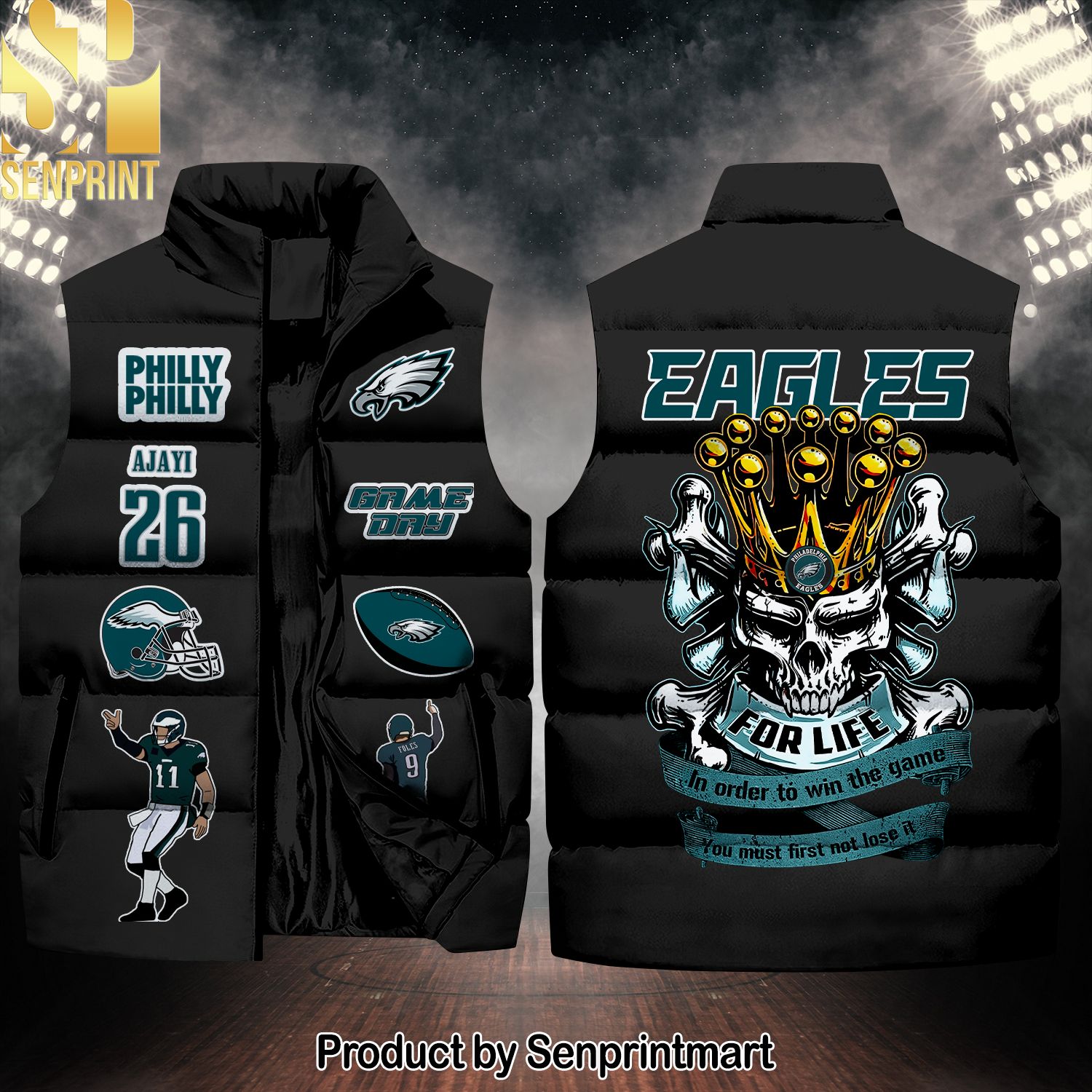 National Football League Philadelphia Eagles Skull New Version Sleeveless Jacket