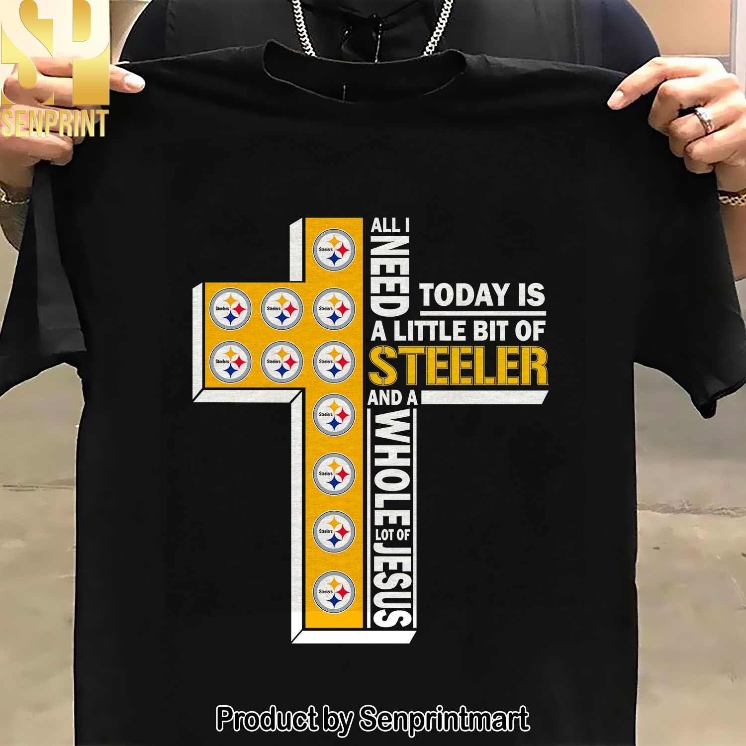 National Football League Pittsburgh Steelers All I Need Today Is A Little Bit Of And Whole Lot Of Jesus New Fashion Sleeveless Jacket