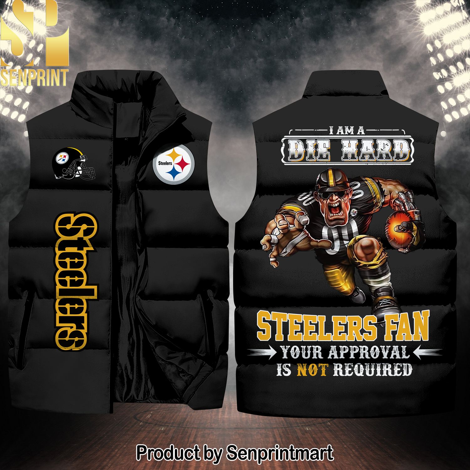 National Football League Pittsburgh Steelers Die Hard Fan Hot Fashion Sleeveless Jacket