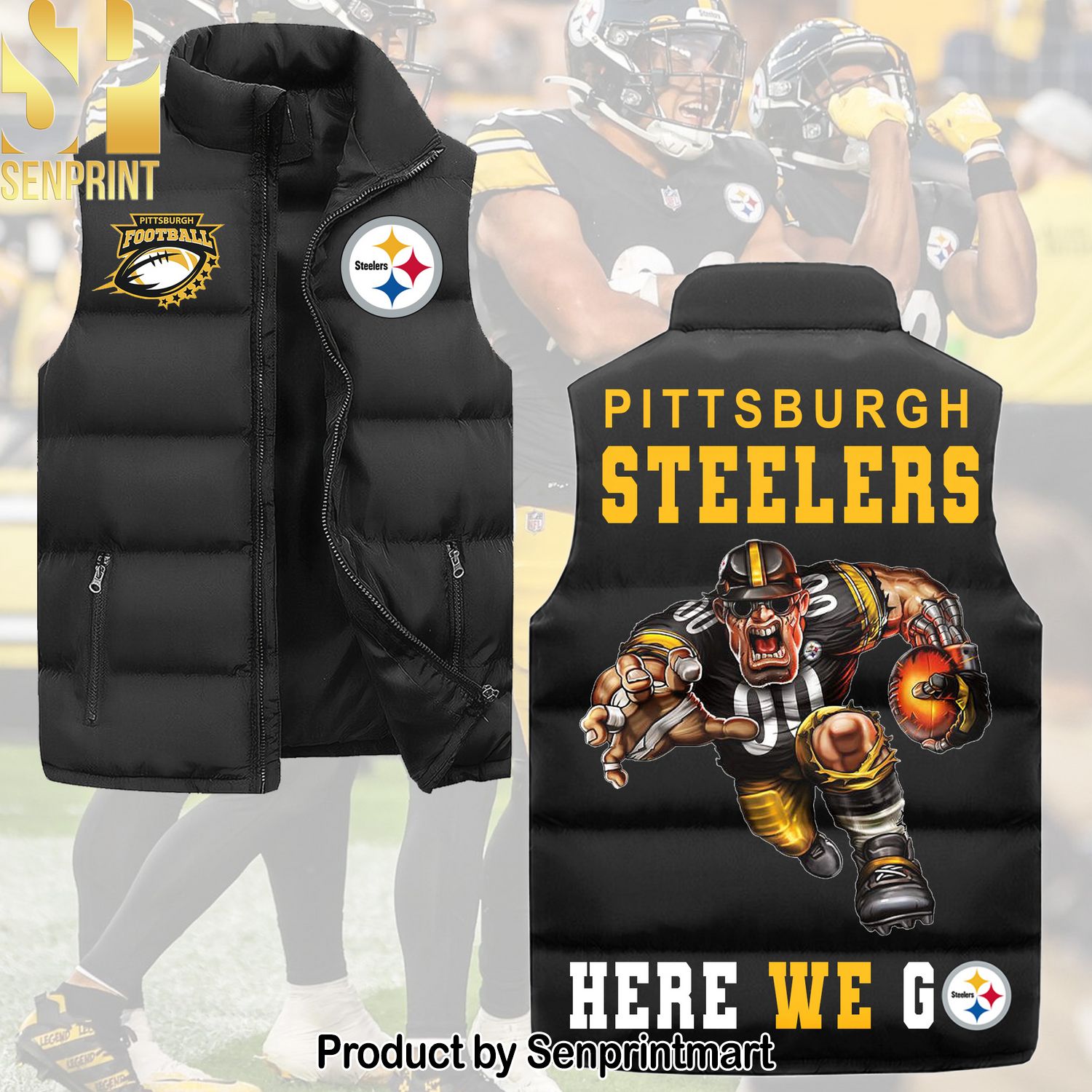 National Football League Pittsburgh Steelers New Fashion Sleeveless Jacket
