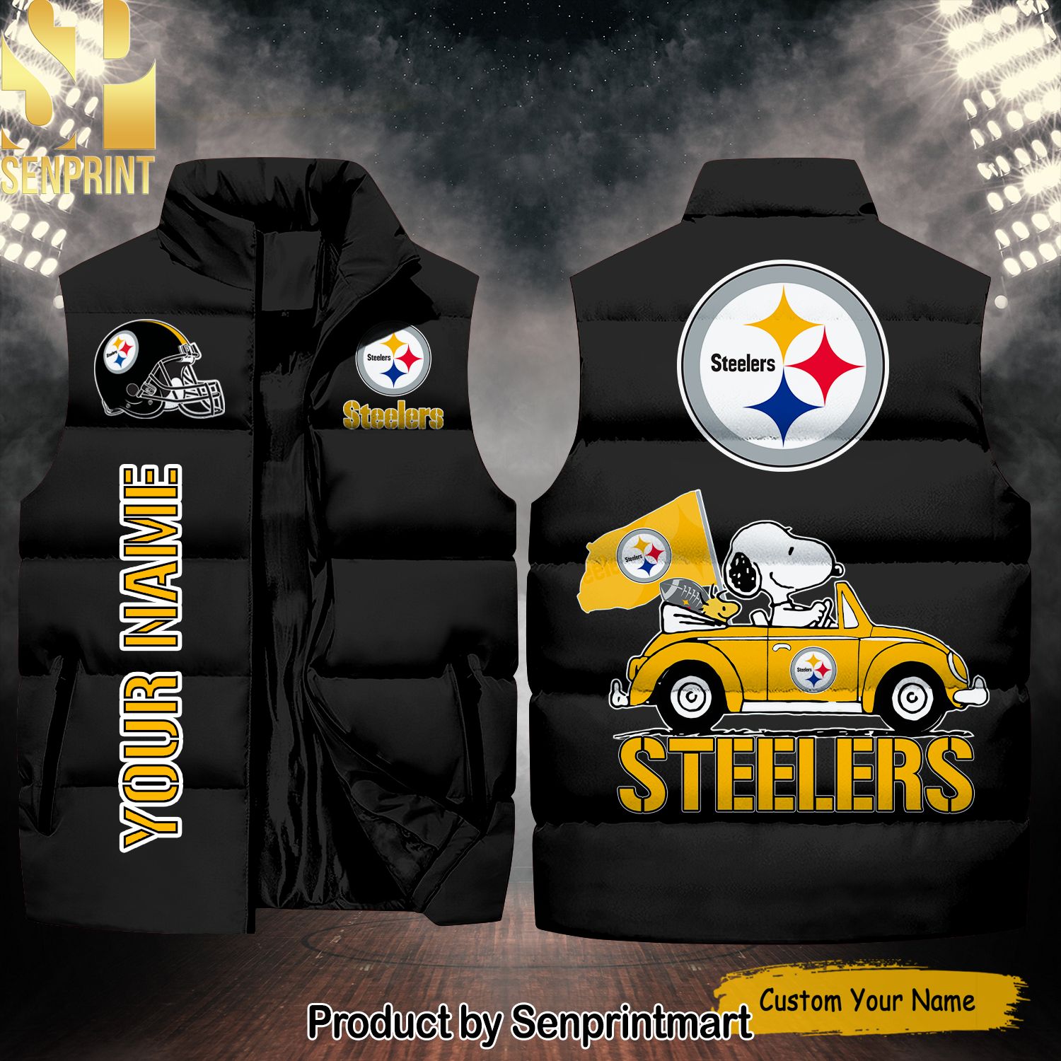 National Football League Pittsburgh Steelers Peanuts Snoopy New Style Sleeveless Jacket