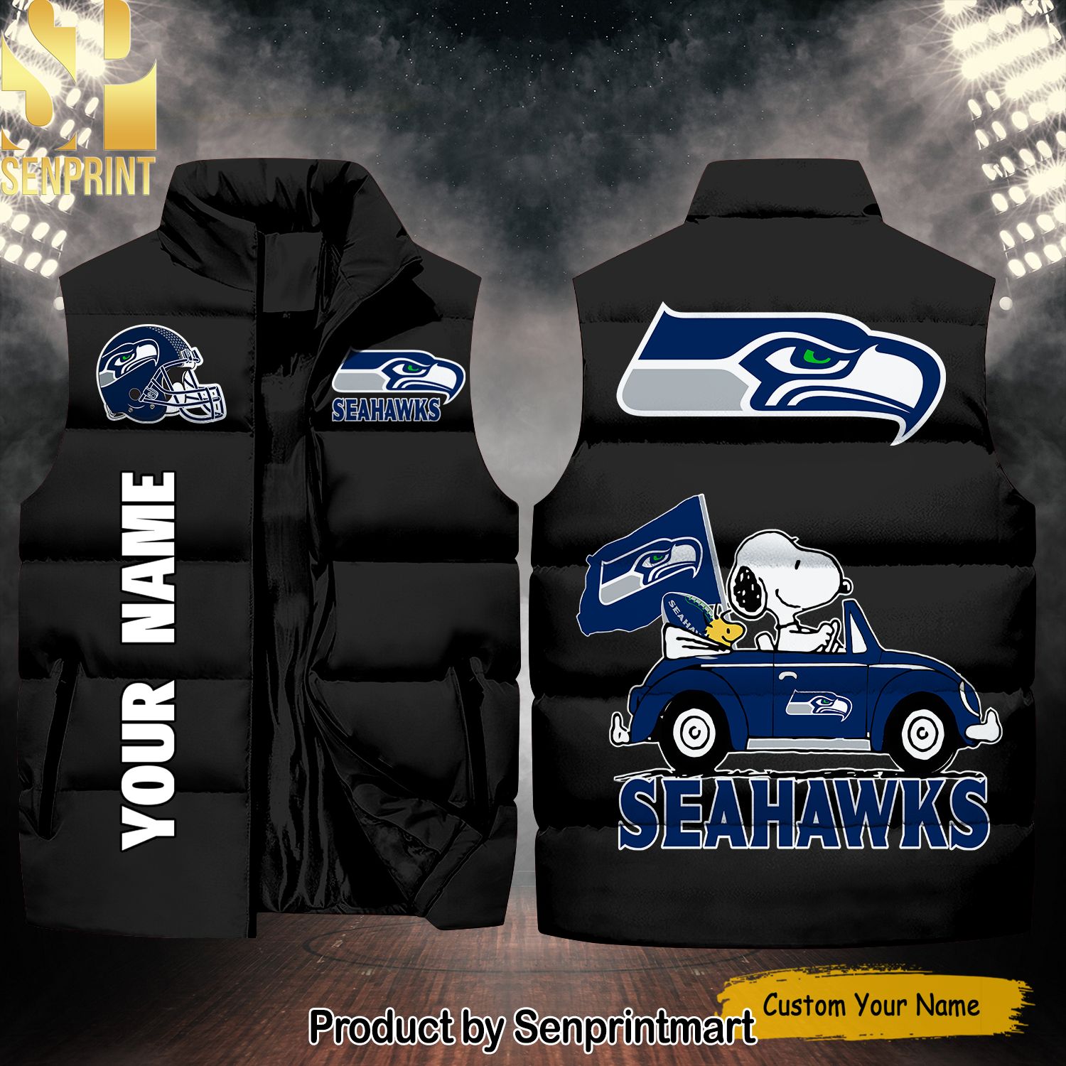National Football League Seattle Seahawks Peanuts Snoopy Hot Outfit Sleeveless Jacket