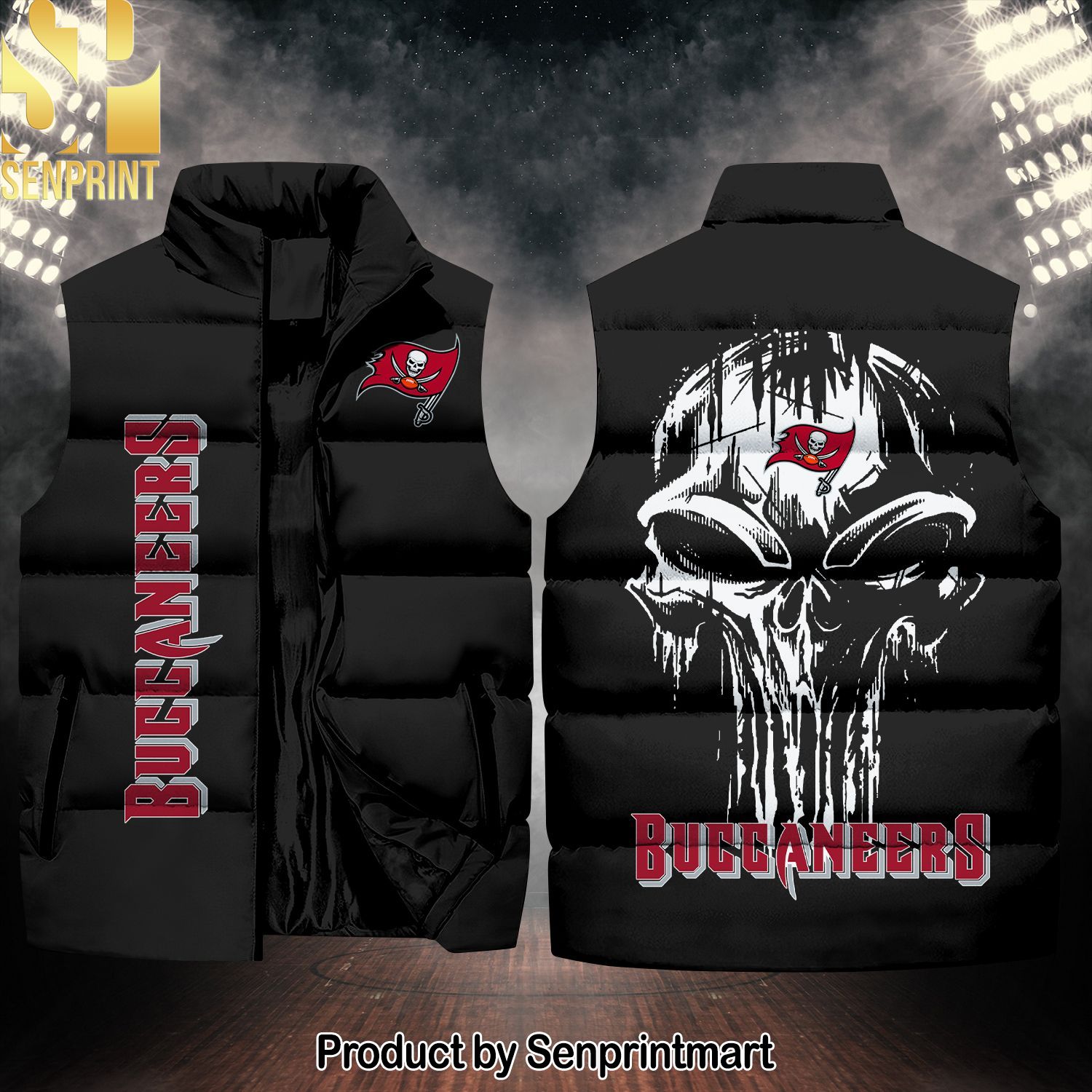 National Football League Tampa Bay Buccaneers Skull Cool Version Sleeveless Jacket