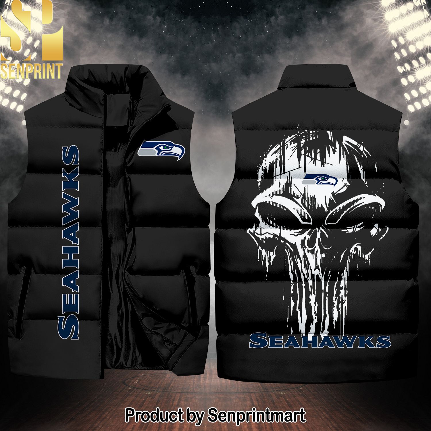 National Football LeagueSeattle Seahawks Skull Unisex Sleeveless Jacket