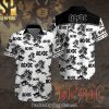 AC DC Rock Band 3D Hawaiian Print Aloha Button Down Short Sleeve Shirt
