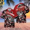 AC DC Rock Band All Over Printed Classic Hawaiian Print Aloha Button Down Short Sleeve Shirt