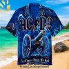 AC DC Rock Band Best Outfit Hawaiian Print Aloha Button Down Short Sleeve Shirt