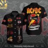 AC DC Rock Band Cool Version Hawaiian Print Aloha Button Down Short Sleeve Shirt