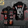 AC DC Rock Band Full Print 3D Hawaiian Print Aloha Button Down Short Sleeve Shirt