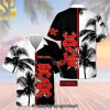 AC DC Rock Band Hot Version Hawaiian Print Aloha Button Down Short Sleeve Shirt