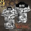 ACDC Rock Band All Over Printed Hawaiian Print Aloha Button Down Short Sleeve Shirt