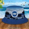 Brighton & Hove Albion Football Club Full Print Classic Hawaiian Print Aloha Button Down Short Sleeve Shirt