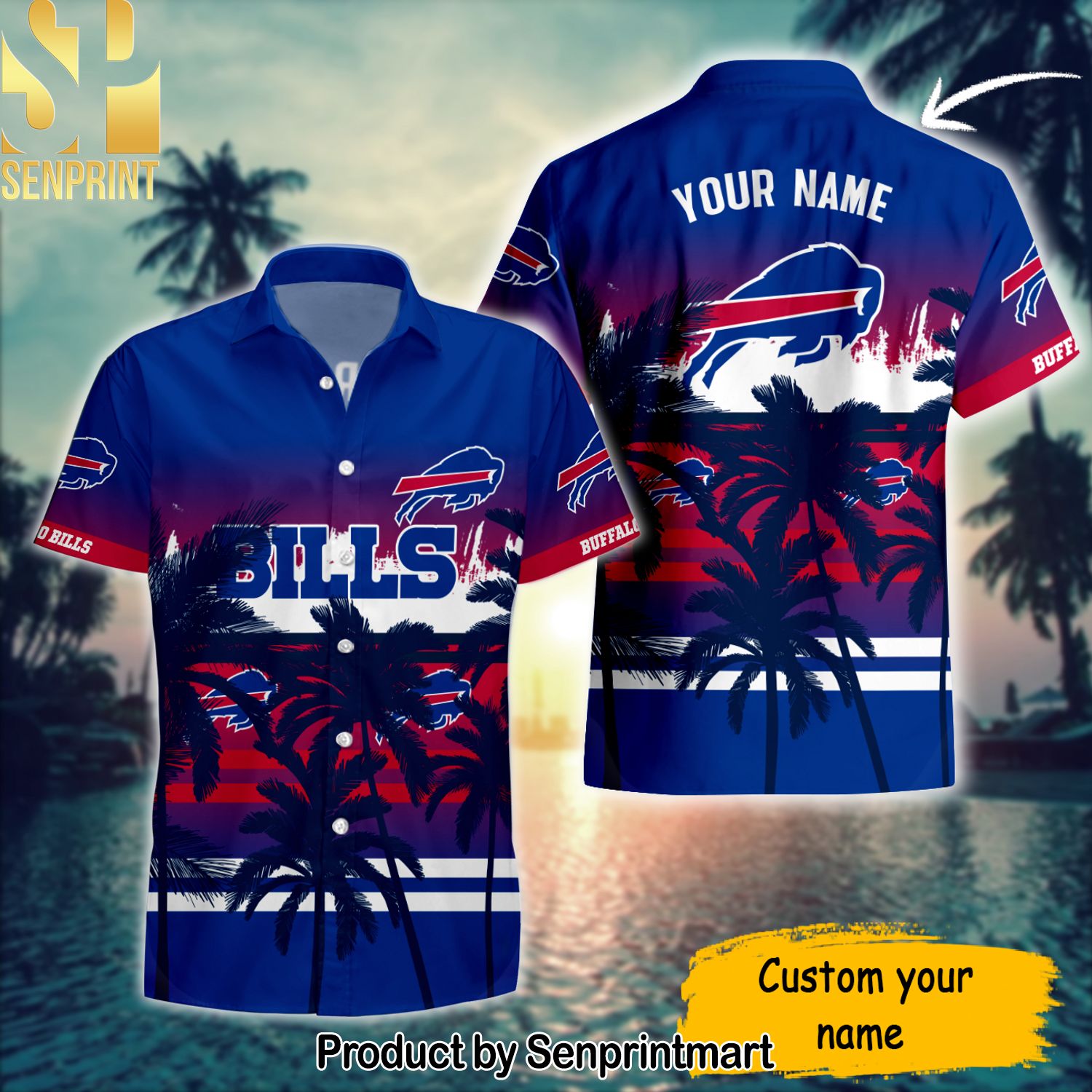 Buffalo Bills National Football League Custom Name For Sport Fan 3D Hawaiian Shirt