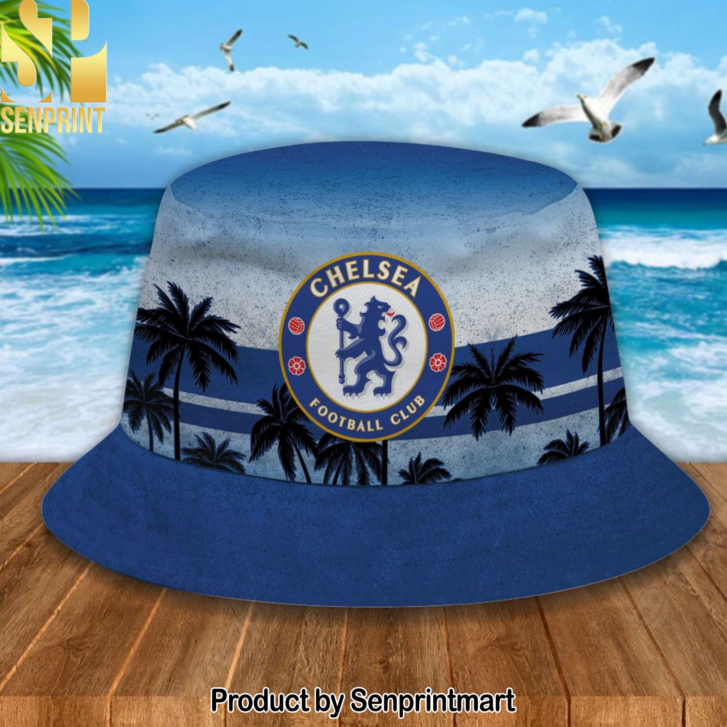 Chelsea Football Club New Fashion Full Printed Hawaiian Print Aloha Button Down Short Sleeve Shirt