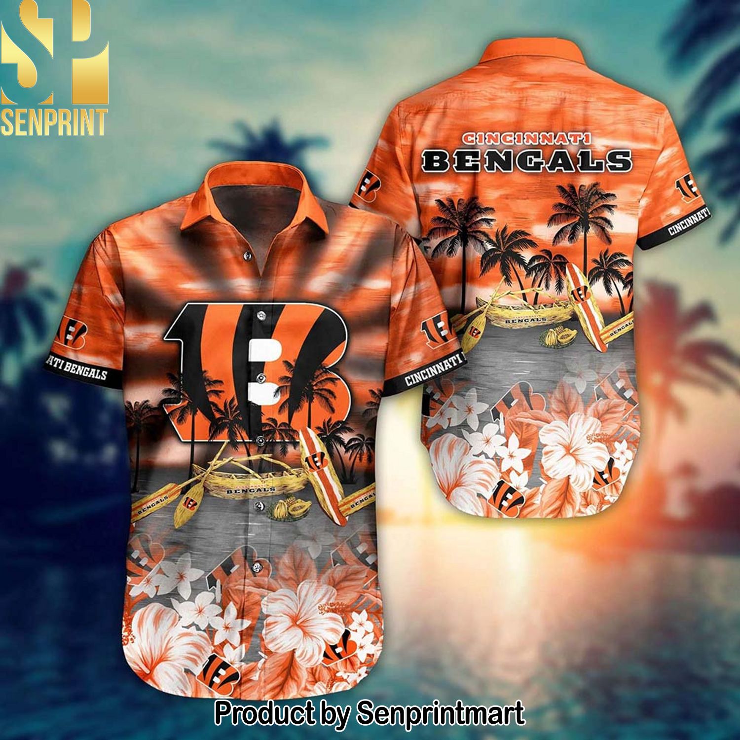 Cincinnati Bengals National Football League All Over Print Hawaiian Shirt