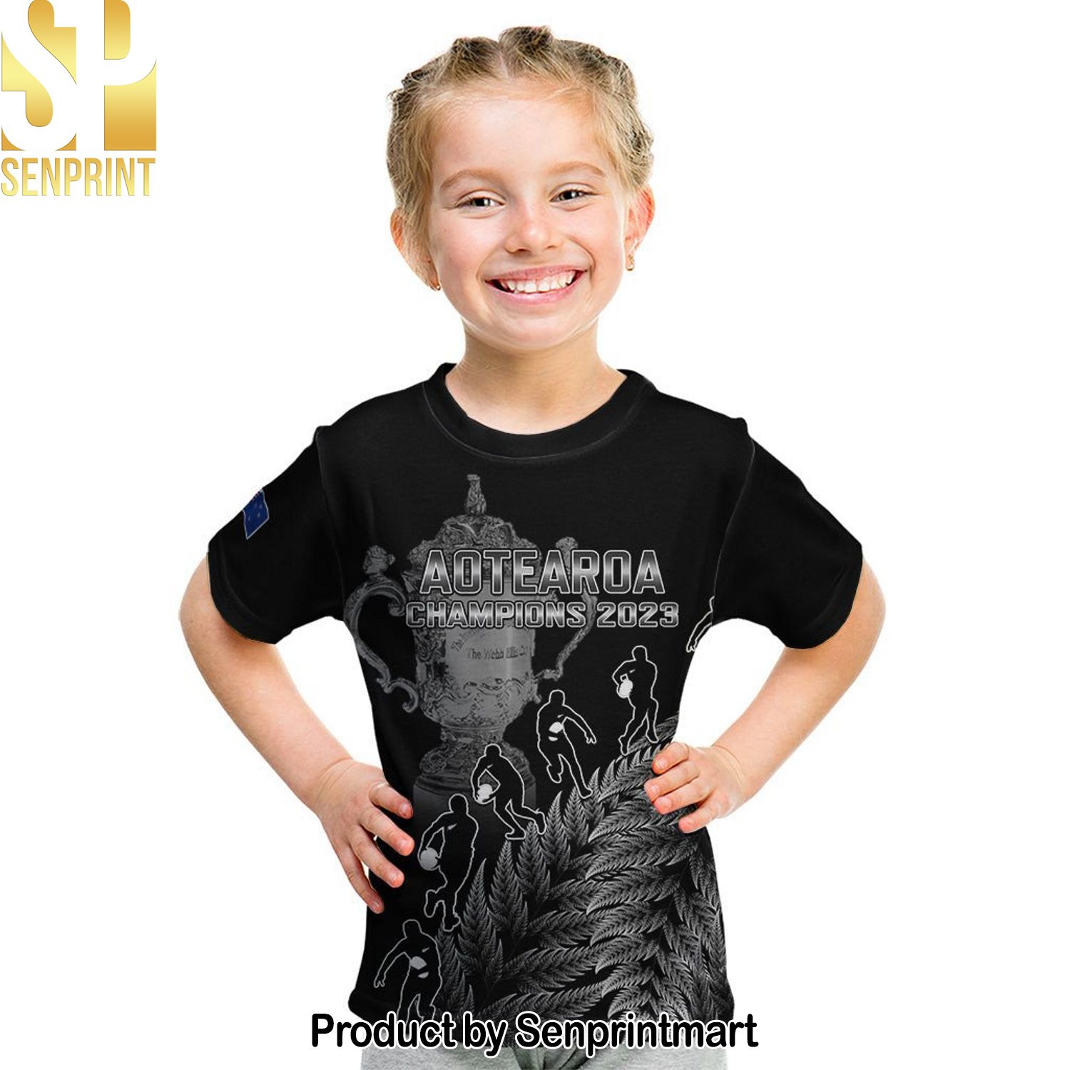 Custom New Zealand Silver Fern Rugby All Black Go Champions With Trophy Proud Full Printed 3D Hawaiian Print Aloha Button Down Short Sleeve Shirt