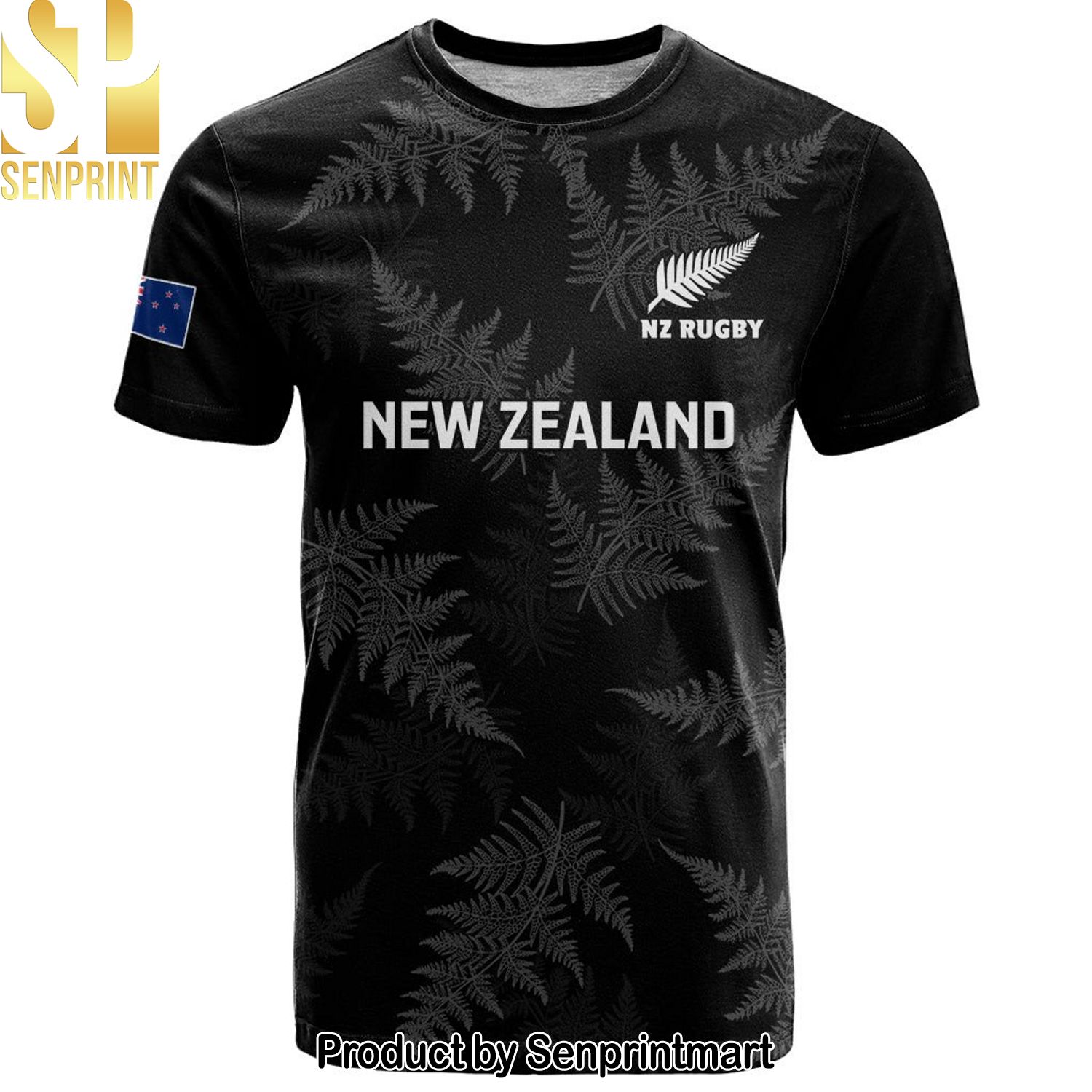 Custom New Zealand Silver Fern Rugby Go Aotearoa Champions World Cup Street Style Hawaiian Print Aloha Button Down Short Sleeve Shirt