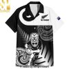 Custom New Zealand Silver Fern Rugby Go Champions NZ All Black Maori Koru Hot Version Hawaiian Print Aloha Button Down Short Sleeve Shirt