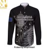 Custom New Zealand Silver Fern Rugby Long Sleeve Aotearoa Champion World Cup Cool Style Hawaiian Print Aloha Button Down Short Sleeve Shirt