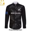 Custom New Zealand Silver Fern Rugby Long Sleeve Aotearoa Champion World Cup For Fans Cool Style Hawaiian Print Aloha Button Down Short Sleeve Shirt