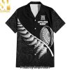 Custom New Zealand World Cup Aotearoa Champion Rugby with Silver Fern Maori Ethnic Pattern Amazing Outfit Hawaiian Print Aloha Button Down Short Sleeve Shirt