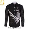 Custom New Zealand World Cup Go Champion NZ Rugby Forever Maori Blue Style New Style Hawaiian Print Aloha Button Down Short Sleeve Shirt