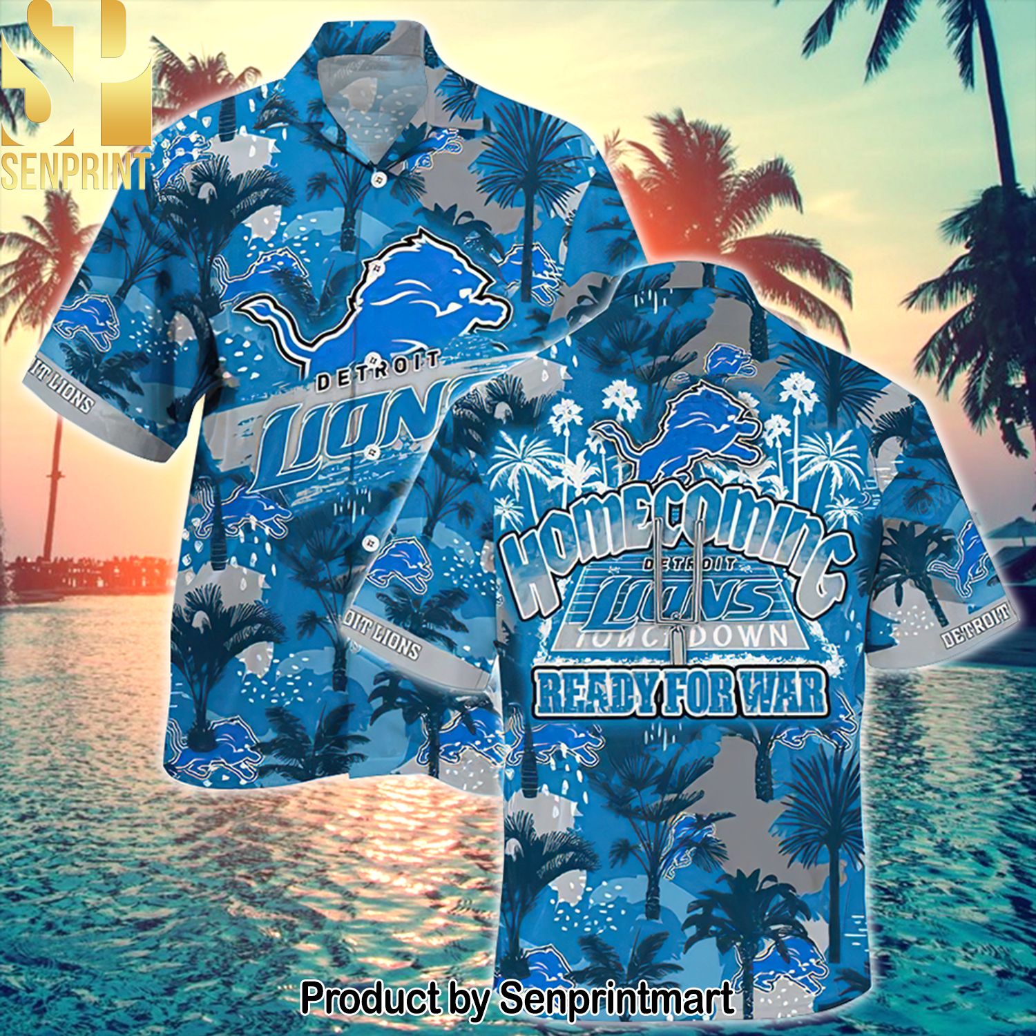 Detroit Lions National Football League Homecoming Ready For War For Sport Fan All Over Printed Hawaiian Shirt
