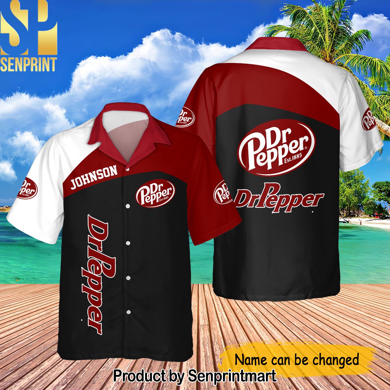 Dr Pepper Collection Custom Name Full Printing Hawaiian Shirt