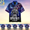 Freedom Honor Protect US Veteran Mutiservice New Outfit Full Printed Hawaiian Print Aloha Button Down Short Sleeve Shirt