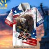 Honoring All Who Served United States Veteran Hypebeast Fashion Hawaiian Print Aloha Button Down Short Sleeve Shirt