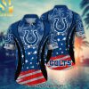 Indianapolis Colts NFL Full Print Classic Hawaiian Print Aloha Button Down Short Sleeve Shirt