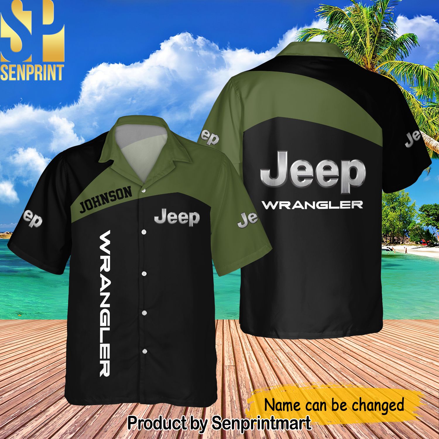 Jeep Wrangler Collection Custom Name For Sport Fans All Over Print Hawaiian Shirt