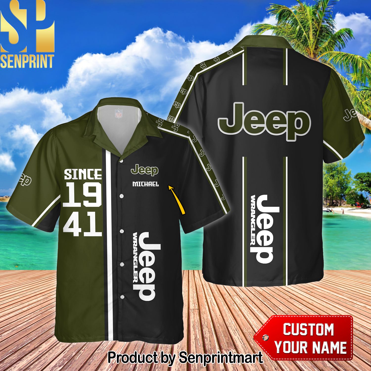 Jeep Wrangler New Collection Custom Name For Fans Full Printing Hawaiian Shirt