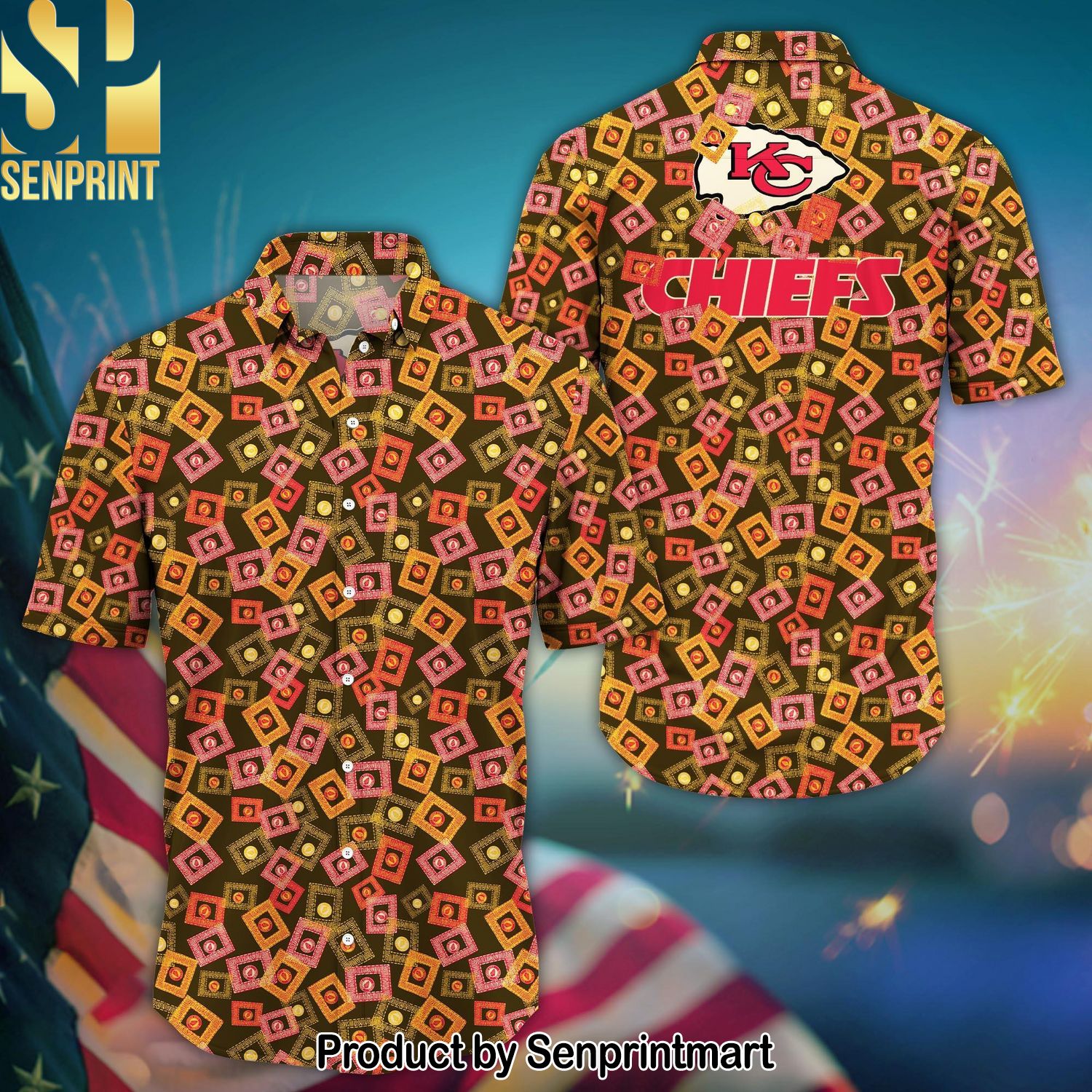 Kansas City Chiefs Best Combo Full Printing Hawaiian Print Aloha Button Down Short Sleeve Shirt