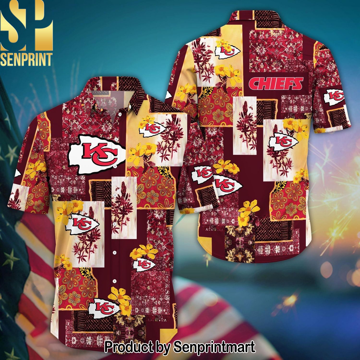 Kansas City Chiefs Best Outfit Hawaiian Print Aloha Button Down Short Sleeve Shirt