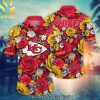 Kansas City Chiefs NFL Flower Custom Summer Football Full Printing Hawaiian Print Aloha Button Down Short Sleeve Shirt