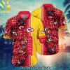 Kansas City Chiefs NFL Flower Custom Summer Football New Outfit Full Printed Hawaiian Print Aloha Button Down Short Sleeve Shirt