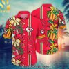 Kansas City Chiefs NFL Flower Summer Football Combo Full Printing Hawaiian Print Aloha Button Down Short Sleeve Shirt