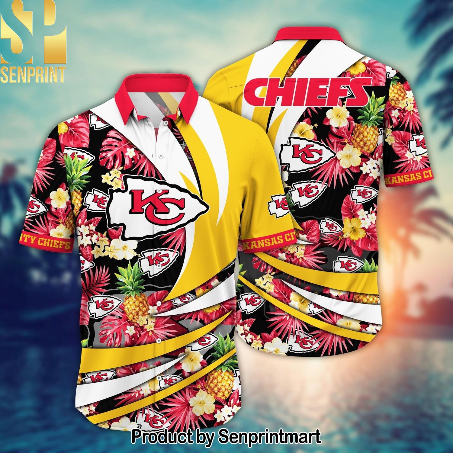 Kansas City Chiefs NFL Flower Summer Football For Fans New Type Hawaiian Print Aloha Button Down Short Sleeve Shirt