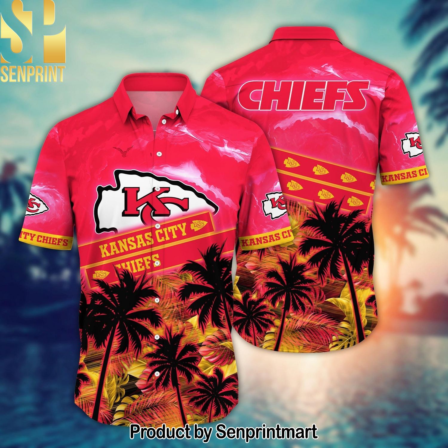 Kansas City Chiefs NFL Flower Summer Football Full Printed 3D Hawaiian Print Aloha Button Down Short Sleeve Shirt