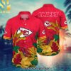 Kansas City Chiefs NFL Flower Summer Football Full Printed Hawaiian Print Aloha Button Down Short Sleeve Shirt