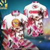 Kansas City Chiefs NFL US Flag Flower Custom Summer Football High Fashion Full Printing Hawaiian Print Aloha Button Down Short Sleeve Shirt