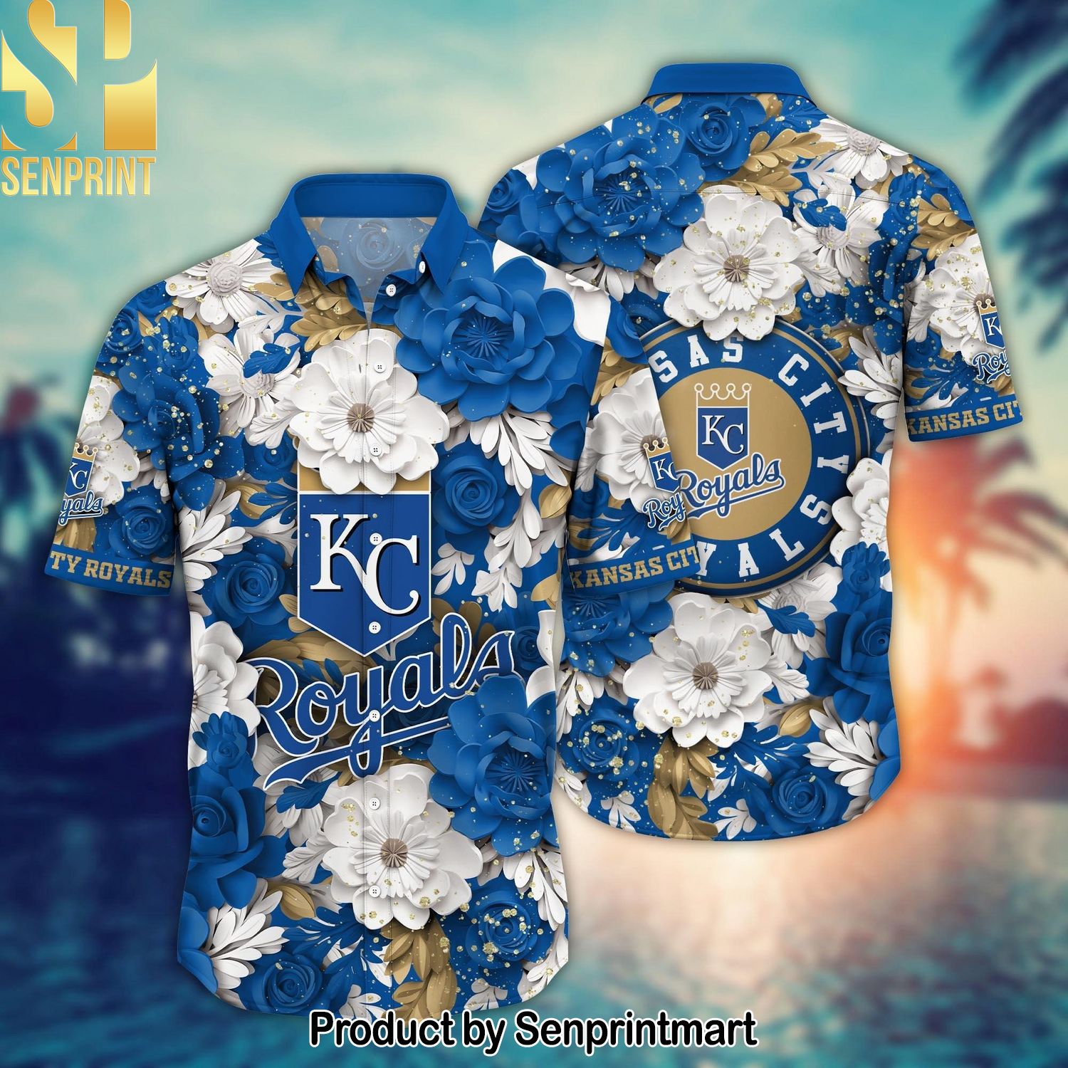 Kansas City Royals MLB Flower Custom Summer Football High Fashion Hawaiian Print Aloha Button Down Short Sleeve Shirt