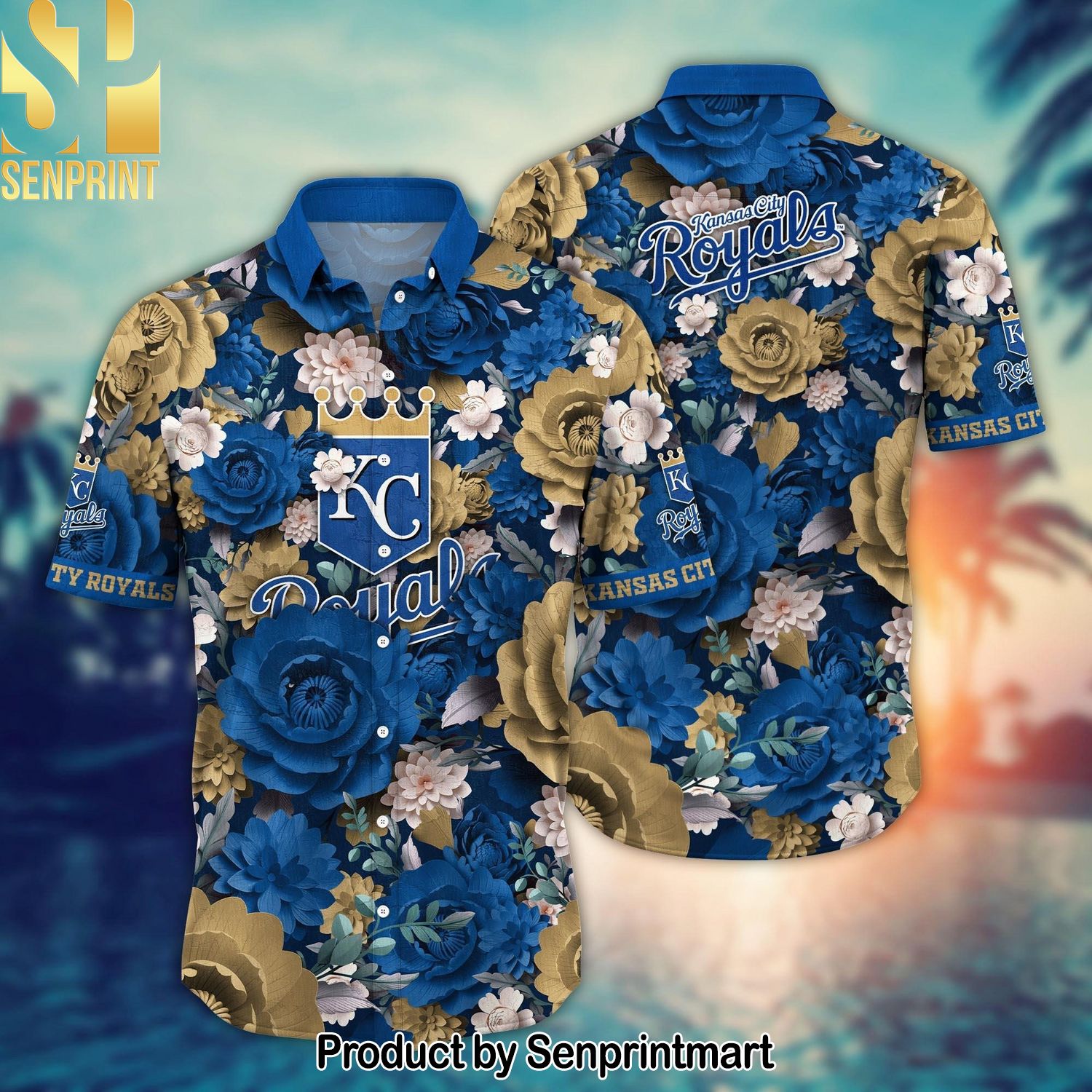 Kansas City Royals MLB Flower Custom Summer Football Street Style Hawaiian Print Aloha Button Down Short Sleeve Shirt