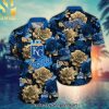 Kansas City Royals MLB Flower Summer Football All Over Printed Classic Hawaiian Print Aloha Button Down Short Sleeve Shirt