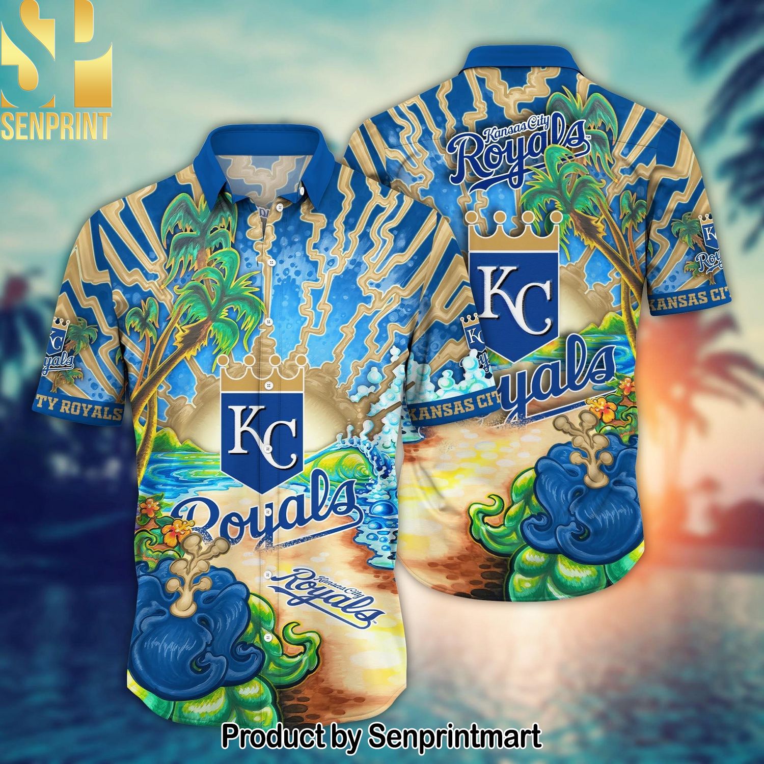 Kansas City Royals MLB Flower Summer Football Awesome Outfit Hawaiian Print Aloha Button Down Short Sleeve Shirt