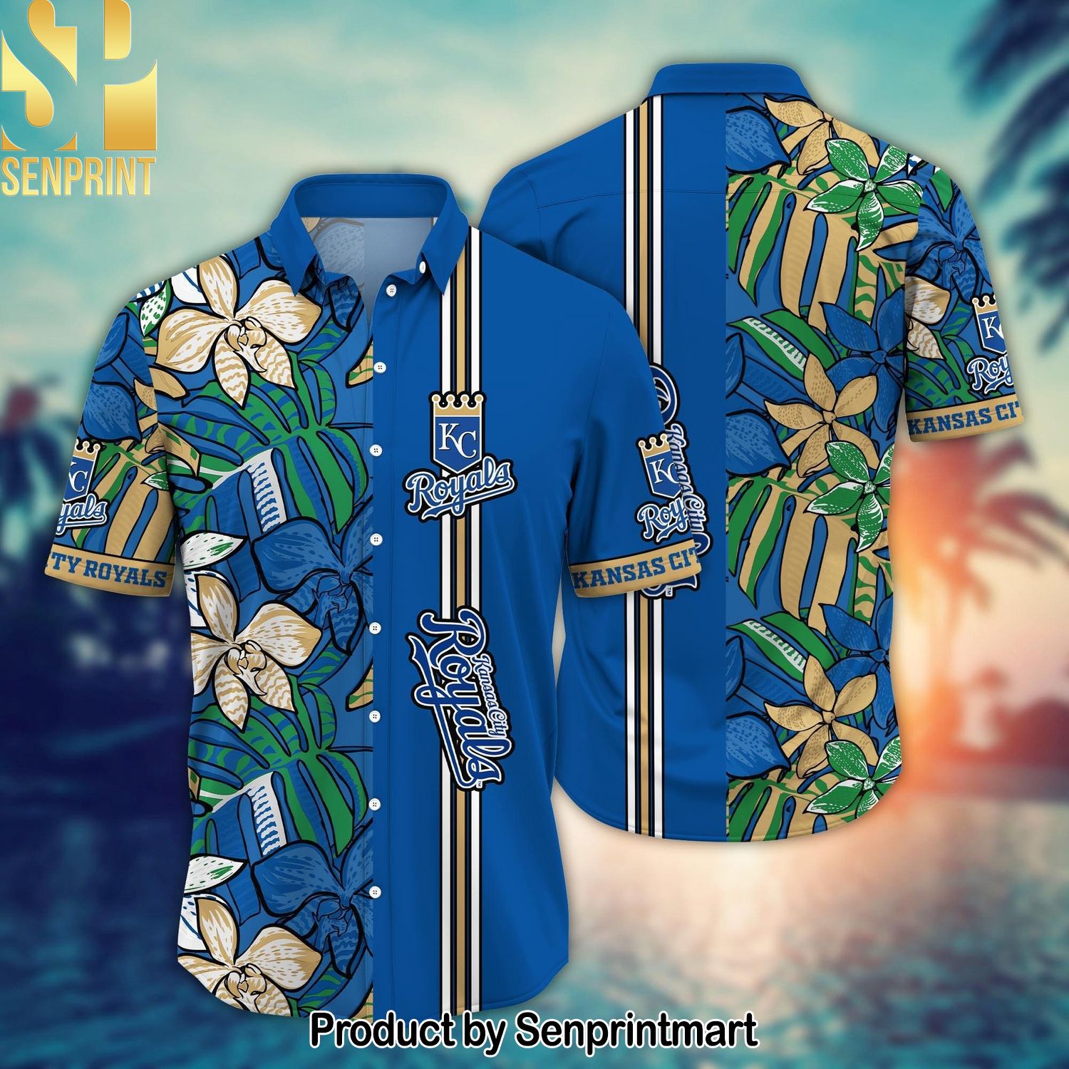 Kansas City Royals MLB Flower Summer Football Best Combo 3D Hawaiian Print Aloha Button Down Short Sleeve Shirt